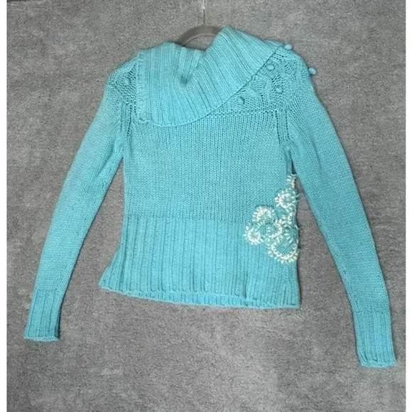 Pepe‎ Jeans Women's Blue Embroidered Knit Sweater - Small - Picture 7 of 8